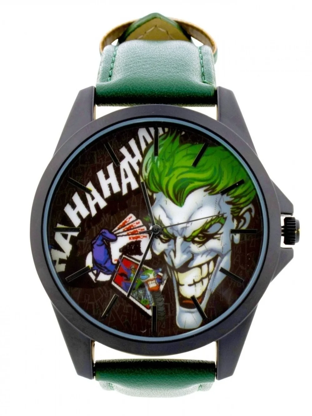Green Joker Graphic Leather Strap Watch - Men’s Fashion Accessory